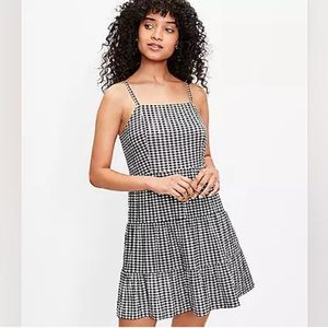 NWT Loft Gingham Tiered Dress